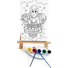 Lilafil Bravlstars Çocuk Ressam Seti - 20 x 30 cm Önçizimli Tuval, 2 Adet Fırça, Palet, Boyalar ve Şövale