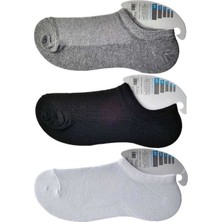 TeOra Store Siyah Gri ve Beyaz Erkek Görünmez Çorap 9 Çift