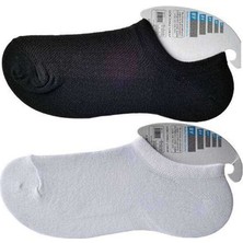 TeOra Store Siyah ve Beyaz Erkek Görünmez Çorap 15 Çift