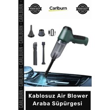 Carlburn #süpürge Güçlü Vakum Kablosuz Şarjlı Taşınabilir Profesyonel Air Blower Araba Süpürgesi Yeşil