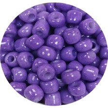 TeOra Store Dökme Cam Kum Boncuk Büyük Boy (6/0) 4 mm - 60 Gram - Mor - BNC116
