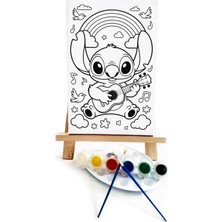Lilafil Gitarist Stio Çocuk Ressam Seti - 20 x 30 cm Önçizimli Tuval, 2 Adet Fırça, Palet, Boyalar ve Şövale