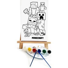 Lilafil Maynkraft Çocuk Ressam Seti - 20 x 30 cm Önçizimli Tuval, 2 Adet Fırça, Palet, Boyalar ve Şövale