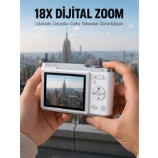 Kompakt Dijital Fotoğraf Makinesi Beyaz 18X Dijital Zoom Destekli - Lisinya
