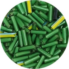 TeOra Store Uzun Boru Kesme Boncuk Çap 2mm Uzunluk 10 mm - 20 Gram - Yeşil - BNC256