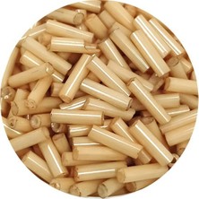 TeOra Store Uzun Boru Kesme Boncuk Çap 2mm Uzunluk 10 mm - 60 Gram - Koyu Krem - BNC268