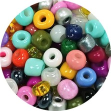 TeOra Store Dökme Cam Kum Boncuk Büyük Boy (6/0) 4 mm - 60 Gram - Karışık Renkli - BNC132