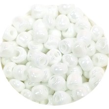 TeOra Store Dökme Cam Kum Boncuk Büyük Boy (6/0) 4 mm - 20 Gram - Kar Beyaz - BNC073