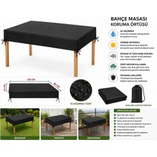 Magic Lady Bahçe Masası Koruma Örtüsü 100X80X20 cm Su Geçirmez Bağlamalı Dış Mekan Masa Koruyucu Kılıf