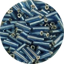 TeOra Store Uzun Boru Kesme Boncuk Çap 2mm Uzunluk 10 mm - 60 Gram - Camgöbeği Mavi - BNC267