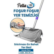 Pella Mikrofiber Mikrofiber Yer Bezi 50X70 cm – Ekstra Büyük Boy, Kolay Sıkılan, Yüksek Emici Yüzey Temizlik Bezi