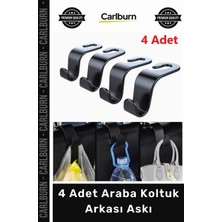 Carlburn Araç Içi Düzen Güvenlik Çanta Poşet Askısı Dayanıklı Pratik Montaj 4 Adet Araba Koltuk Arkası Askı