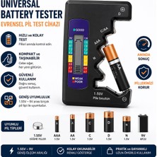 BURADABULDUN Evrensel Dijital Pil Test Cihazı Aa Aaa C D N 9V ve Düğme Pil Uyumlu