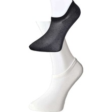 TeOra Store Siyah ve Beyaz Erkek Görünmez Çorap 12 Çift