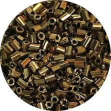 TeOra Store Kesme Cam Boncuk 2mm - 20 Gram - Metalik Sarı -BNC342