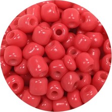TeOra Store Dökme Cam Kum Boncuk Büyük Boy (6/0) 4 mm - 60 Gram - Açık Kırmızı - BNC125