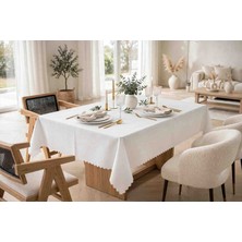 Velnox Colber Dertsiz Masa Örtüsü Leke Tutmaz Çizgili Dalgalı Kenar Dikdörtgen 160X220 cm