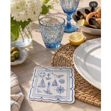 Naturelove Premium  Vintage Serisi Marin Deniz Konseptli Sunum Peçete 20 Adet