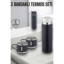 Paslanmaz Çelik 3’lü Termos Seti Vakumlu ve 8 Saat Isı Koruma - Lisinya