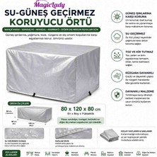 Magic Lady Magiclady Su ve Güneş Geçirmez Koruyucu Örtü 80X120X80 cm Bahçe Masa Sandalye Mangal Barbekü Koruma Kılıfı