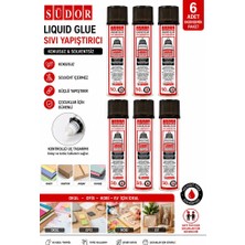 Artlantis Sıvı Yapıştırıcı Şeffaf 50ML 6 Adet Südor Plastik Tüpte Sıvı Uhu Kağıt Karton Yapıştırıcısı Zararsız Okul Büro Ofis