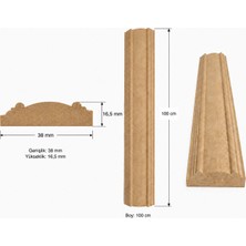 YaDe Ahşap Dekoratif Çıta | Desenli Boyanabilir Ham Mdf - 38 mm Genişlik - 1 Metre Boy