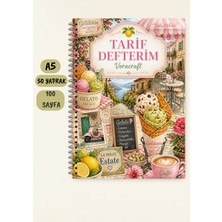 Yemek Tarif Defteri, 50 Yaprak /100 Sayfa, A5 / Tel Spiral TRF0065