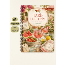 Yemek Tarif Defteri, 50 Yaprak /100 Sayfa, A5 / Tel Spiral TRF0055