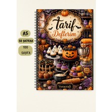 Yemek Tarif Defteri, 50 Yaprak /100 Sayfa, A5 / Tel Spiral TRF0072