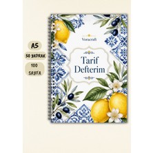 Yemek Tarif Defteri, 50 Yaprak /100 Sayfa, A5 / Tel Spiral TRF0012