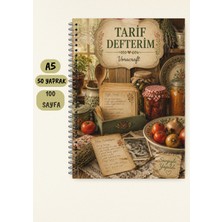 Yemek Tarif Defteri, 50 Yaprak /100 Sayfa, A5 / Tel Spiral TRF0058