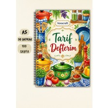 Yemek Tarif Defteri, 50 Yaprak /100 Sayfa, A5 / Tel Spiral TRF0034