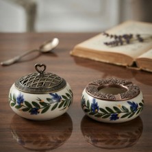 Sharp & Art Seramik El Işlemesi Küllük ve Şekerlik Seti (12 Cm)