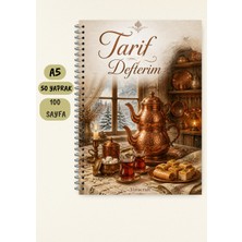 Yemek Tarif Defteri, 50 Yaprak /100 Sayfa, A5 / Tel Spiral TRF0080