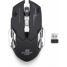 Steep Solid Kablosuz RGB Siyah Gaming Mouse Şarjlı 2400 Dpı 2.4g Hızlı Bağlantı Fps Shooter Dizayn Uyku Modlu Çift El Uyumlu