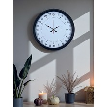 Nurton Siyah 40 cm Metal 24 Saat Göstergeli Özel Tasarım Duvar Saati