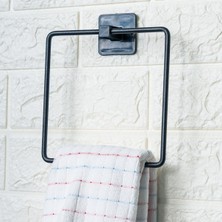 Nurton Buffer® Kendiliğinden Yapışkanlı Siyah Paslanmaz Metal Kare Havluluk