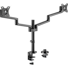 Belirtilmemiş Voltix Çift Kol Monitör Tutucu 17" - 32" Ekranlar Için, 8kg Taşıma Kapasiteli, Vesa Uyumlu, Eğilebilir Döndürülebilir Kablo Kılavuzlu Ergonomik LCD LED Ekran Kolları