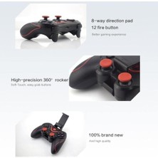 Belirtilmemiş Evrensel Wireless Gamepad, USB Kablosuz Bluetooth 5.0 Joystick Tv Box Konsol Oyun Kumandası, Android Ios Cep Telefonu Tutucu Için X3