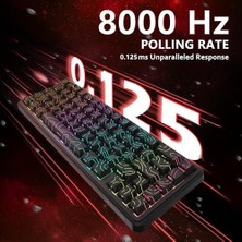 Belirtilmemiş Attack Shark X65 He Manyetik Anahtarlı 65% Gaming Klavye – 8000 Hz Ultra Hızlı Tepki, 0.01 mm Rapid Trigger Hassasiyeti, Pbt Tuşlar, Rgb Aydınlatma, Qmk Desteği (Black Contour Line)