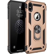 Nurton Mey Ithalat®  iPhone Xs Max Kılıf Sofya Yüzüklü Silikon Kapak - Gold