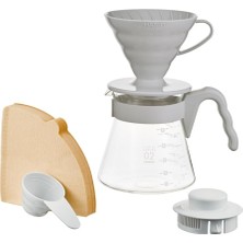 Belirtilmemiş V60 Kahve Demleme Seti, Açık Gri