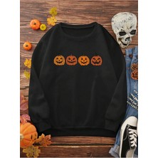Tarzsokak Punk Pumpkin & Slogan Graphic Siyah