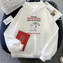 Tarzsokak Beyaz Tekrar Hayatımı Yakmak Gibi Hissediyorum Hoodies Ağır Zihinseli Ispanyol Aşk Ş