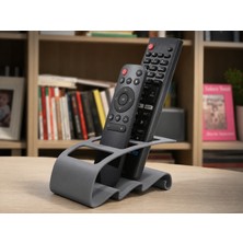 Bezos 3D Baskı Tv Kumandası ve Masaüstü Organizer - Uzaktan Kumanda Düzenleyici Stand-Gri