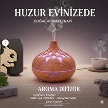 Nurton Aroma Difüzör Gece Işığı 7 LED Desenli Nemlendirici Kumandalı Buhar Makinesi 550 ml
