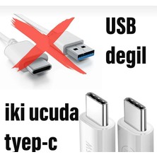 Belirtilmemiş Type C To Type C Şarj Kablosu 30W 2 Metre Uzun Pd Çift Taraflı USB C Hızlı Şarj ve Data Kablosu Beyaz