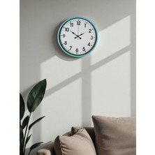 Nurton 36 cm Turkuaz Dekoratif Duvar Saati