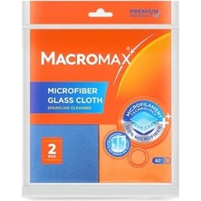 Belirtilmemiş Macro Max Mikrofiber Cam Bezi 2'li Set, Mikrofilament Teknolojisi ile Leke ve Iz Bırakmaz Ayna Bezi