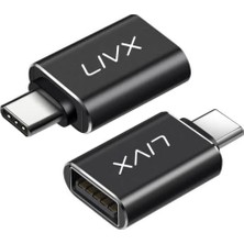 Belirtilmemiş USB 3.1 To Type-C 10GBPS 3A Hızlı Şarj ve Data Aktarımı Çevirici Dönüştürücü Otg Adaptör Siyah Otgcz Ikili